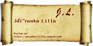 Jánoska Lilla névjegykártya